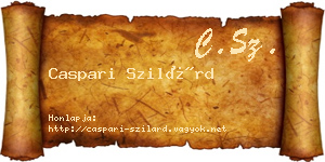 Caspari Szilárd névjegykártya